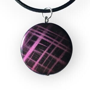80s mania black and purple laser beam pendant necklace (2-sided)